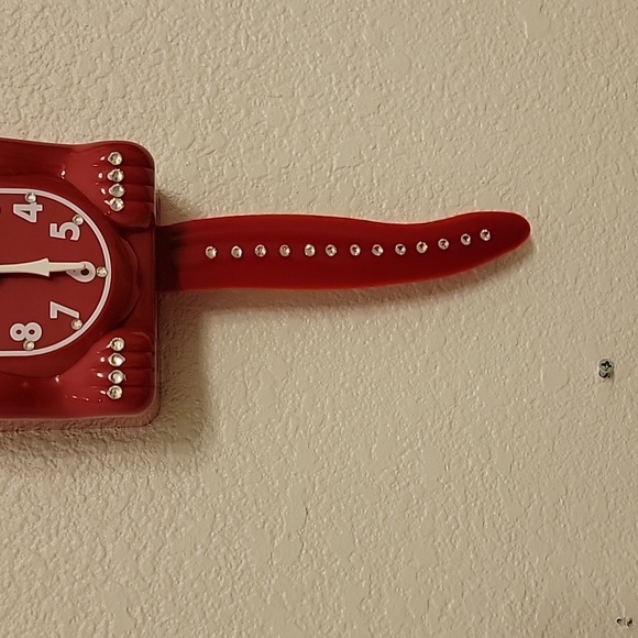 Jeweled Scarlet Red Lady Kit-Cat Klock clock SUPER RARE - Picture 5 of 5